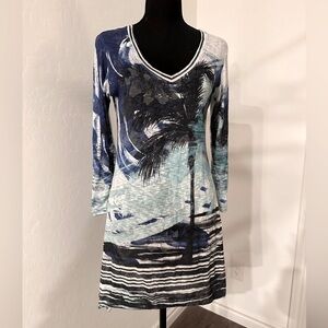 David Cline 3/4 Sleeve V neck dress/tunic